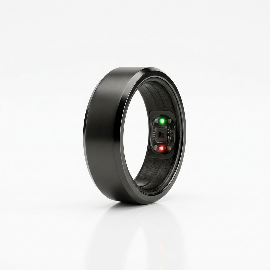 Smart Health Ring, black, studio product photo