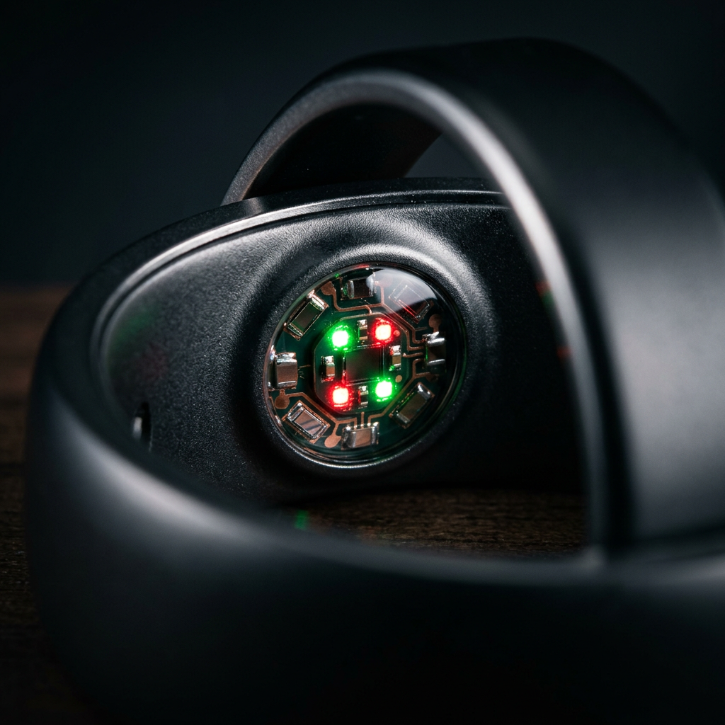 Close-up of the sensor array inside the Smart Health Ring