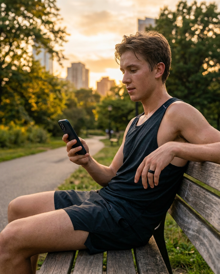 Smart Health Ring worn after a run