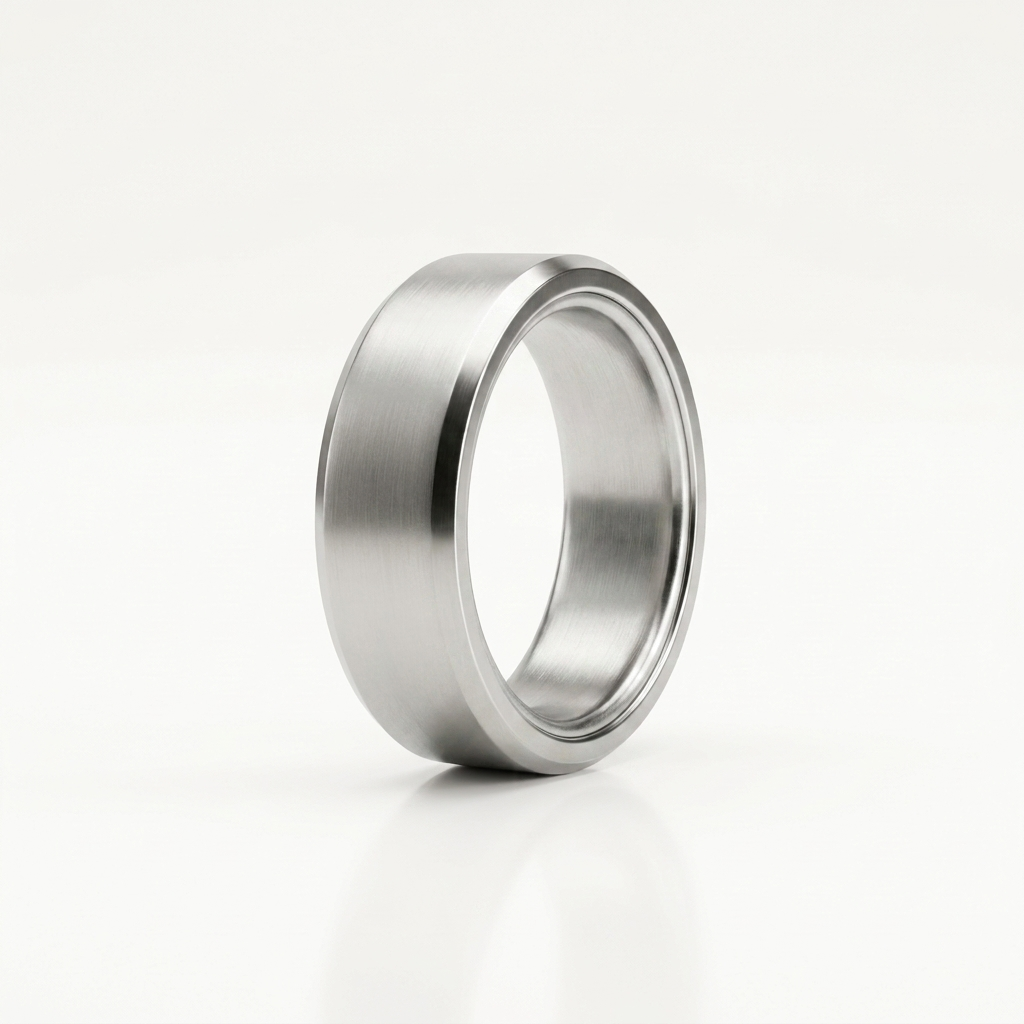 Smart Health Ring in brushed silver