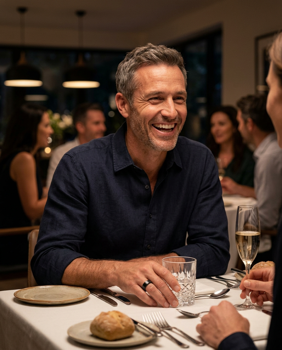 Wearing the Smart Health Ring at dinner